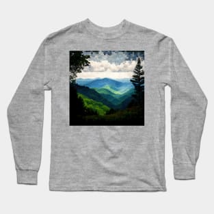 Mosaic Great Smoky Mountains National Park Square | Blue Ridge Mountains | North Carolina | Tennessee | National Parks Long Sleeve T-Shirt